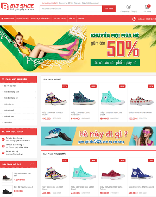 Website bán hàng giày da
