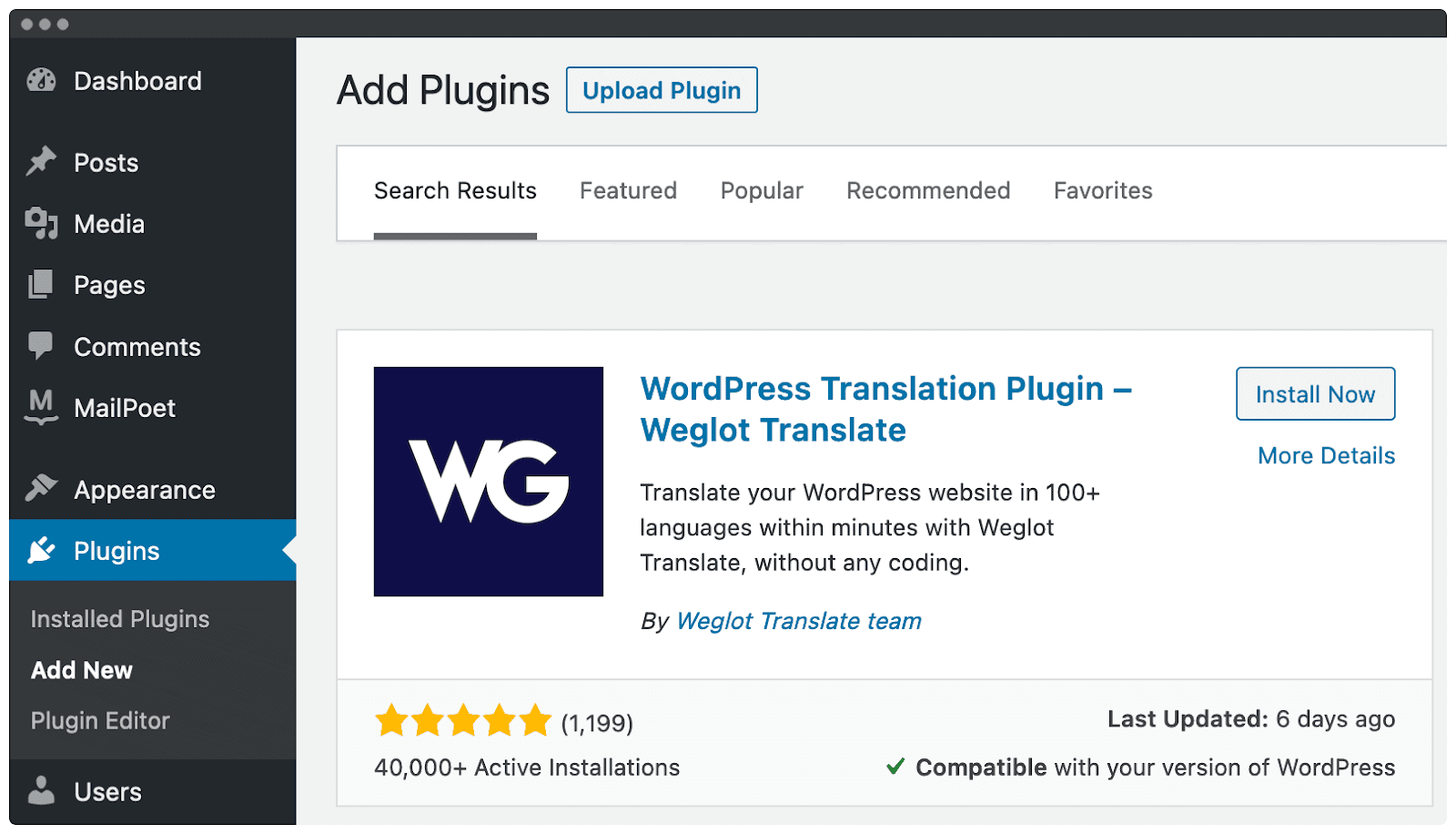Plugin translate weglot cho web wordpress