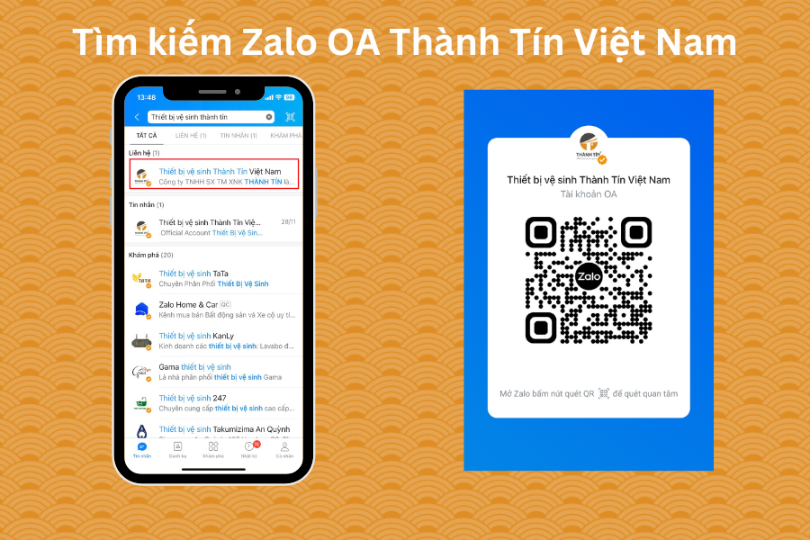 Bước 1: Tìm kiếm Zalo OA củ Thành Tín Việt Nam