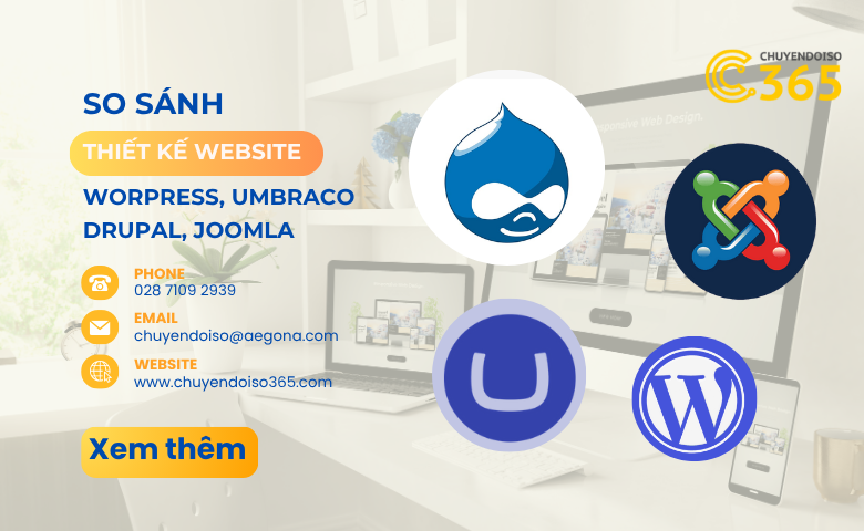So Sánh Thiết Kế Website Bằng Umbraco, WordPress, Joomla Và Drupal 