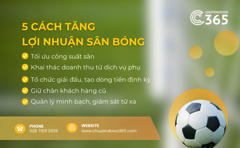 5 cách tăng lợi nhuận sân bóng với GAMORA