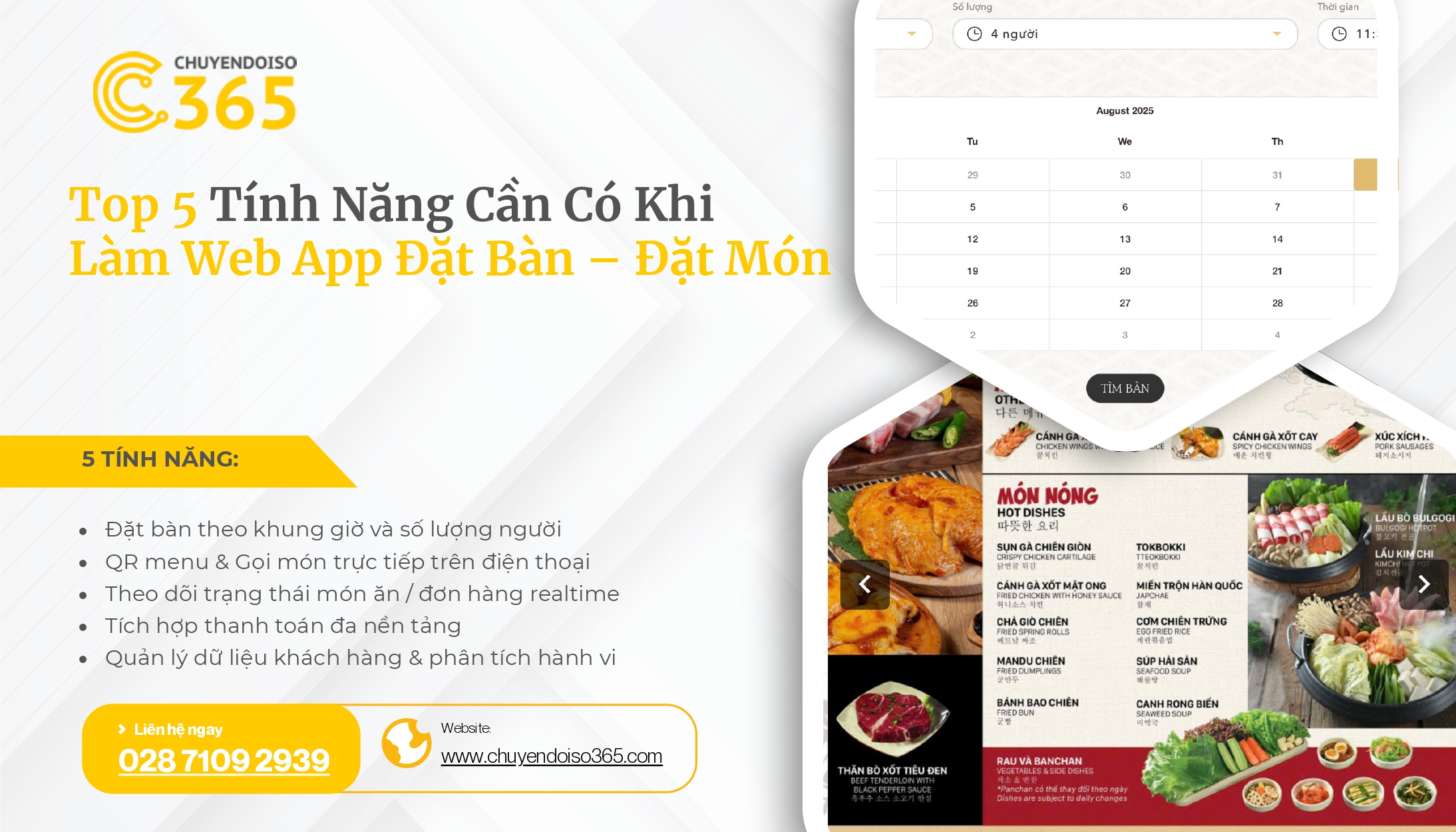 <strong>Top 5 Tính Năng Cần Có Khi Làm Web App Đặt Bàn – Đặt Món </strong>