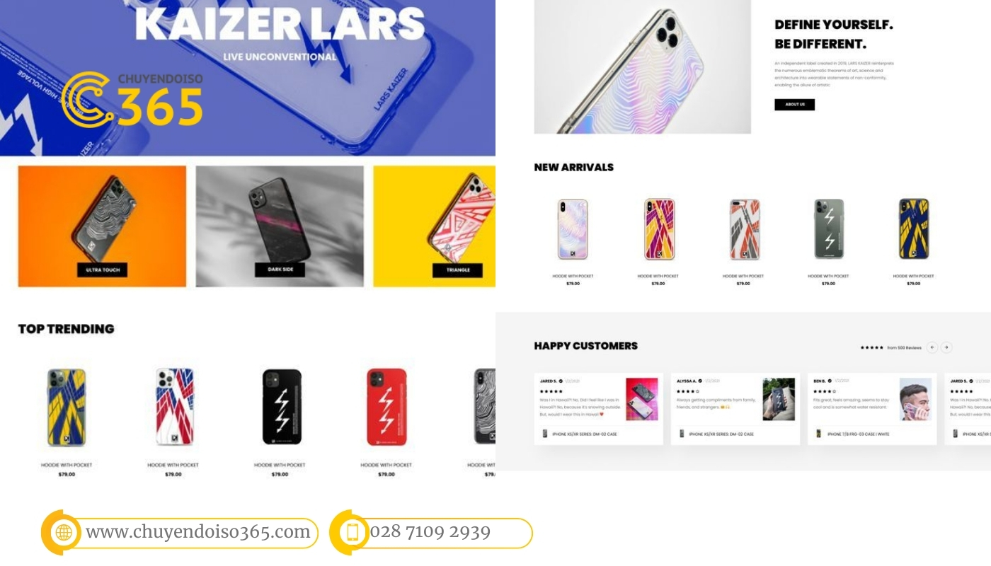 Mẫu thiết kế website bán điện thoại