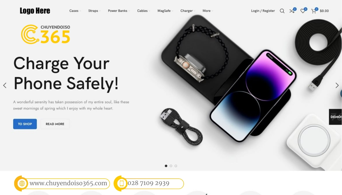 Mẫu thiết kế website bán điện thoại