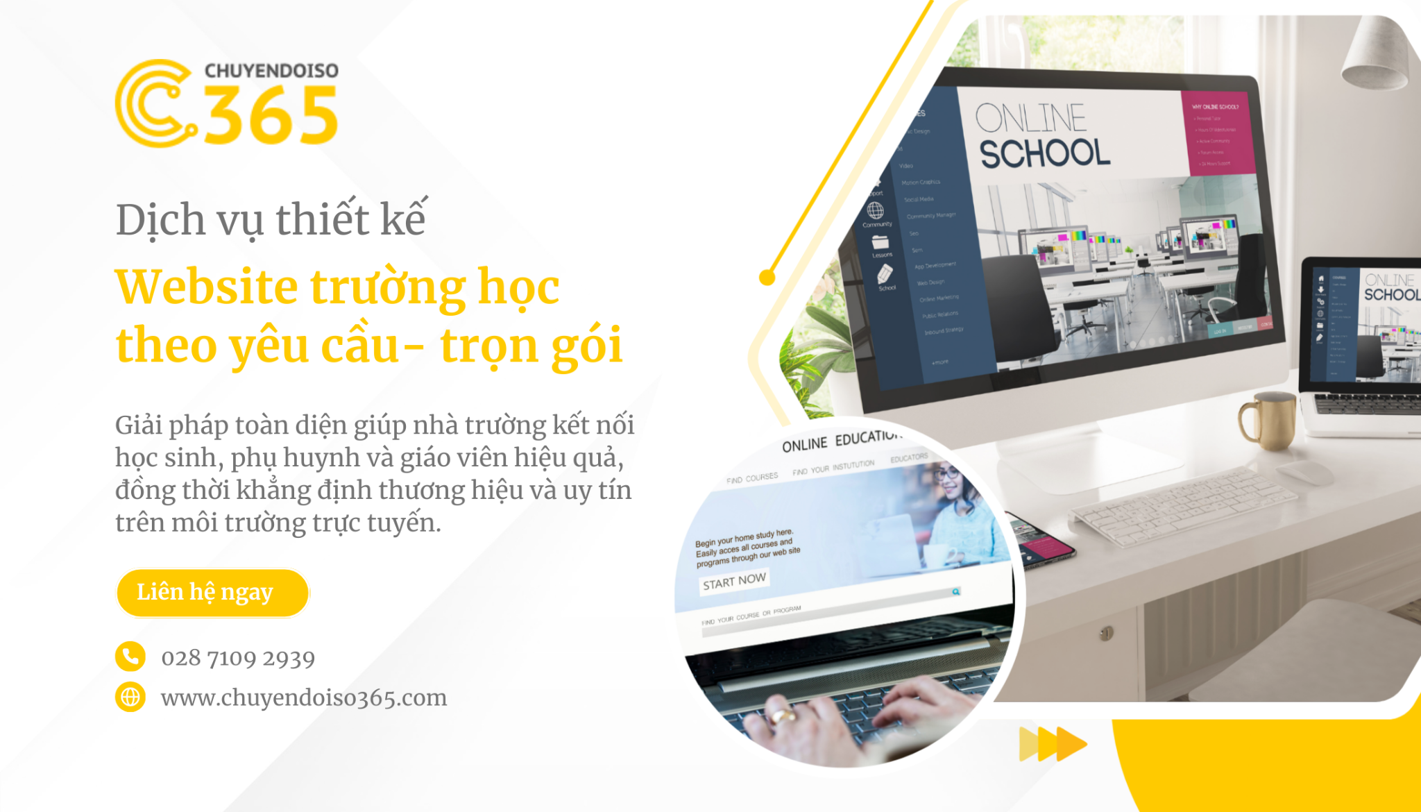 Dịch vụ thiết kế website trường học theo yêu cầu